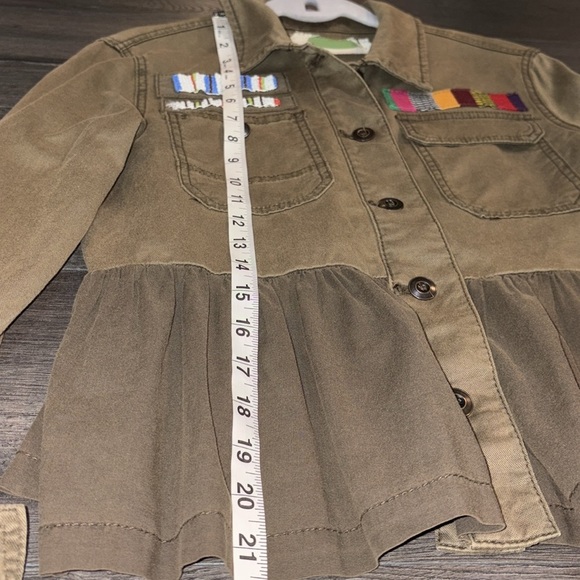 Anthropologie Military Peplem Embroidered/Beaded Jacket Size XSmall Olive Green - Picture 12 of 14